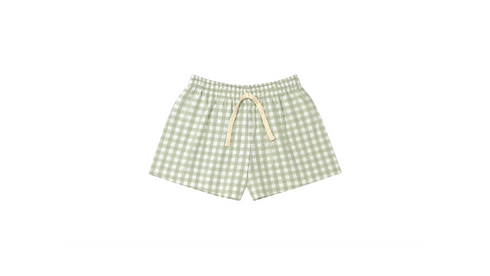 Cotton sage gingham shorts