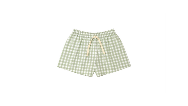 Cotton sage gingham shorts