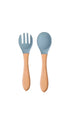 wooden and silicone spoon and fork, eco friendly food tools