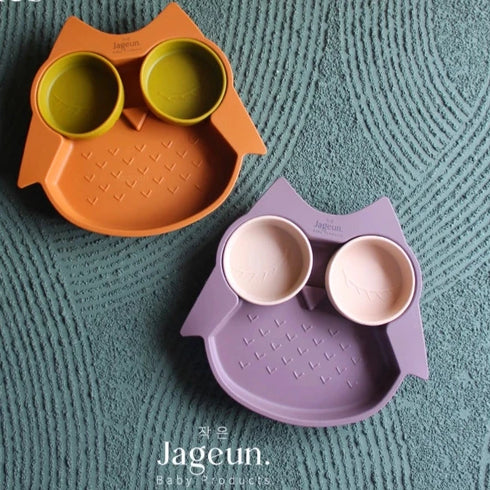 2in1 Owl Plate & Bowl in Orange