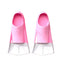 Pink and white diving fins on a pink background
