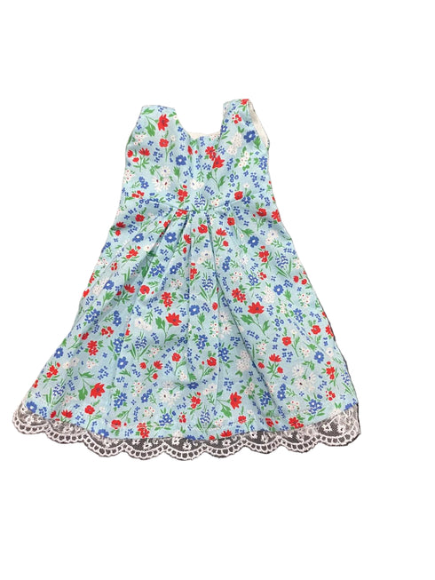 Floral dress with colorful pattern on a white background