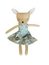 Stuffed deer toy with a floral dress