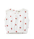 cropped top in strawberry print linen