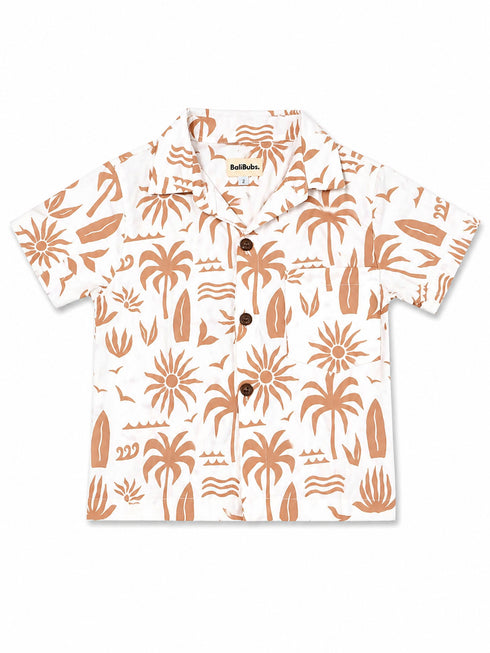 Tropical Linen Set in Brown