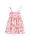 Pink linen tropical dress