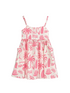 Pink linen tropical dress