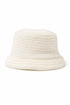 White woven bucket hat on a white background